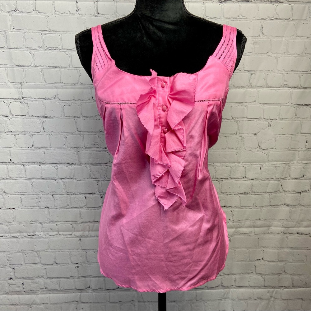 NWT Anthropologie Postmark Silk Ruffle Tank